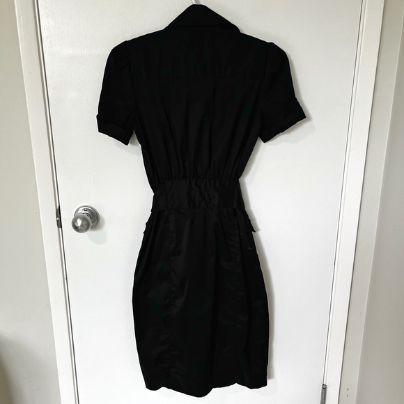 Diane Von Furstenberg Vastago Button Down Cargo Shirt Dress Black Size 2 - Picture 7 of 16